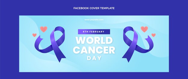 Realistic world cancer day social media cover template