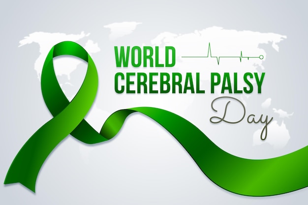 Realistic world cerebral palsy day background