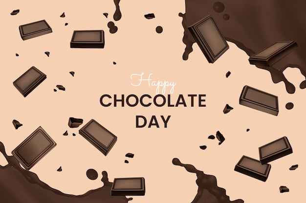 Free Vector realistic world chocolate day background with chocolate