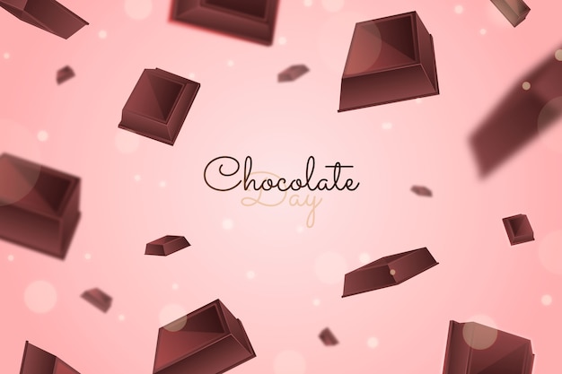 Realistic world chocolate day background