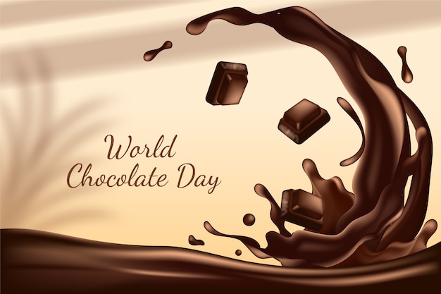 Realistic world chocolate day background