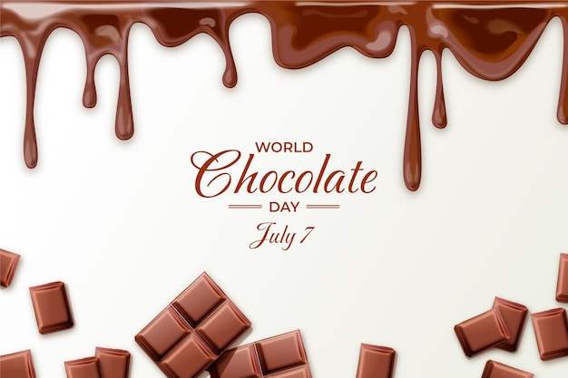 Free Vector realistic world chocolate day background