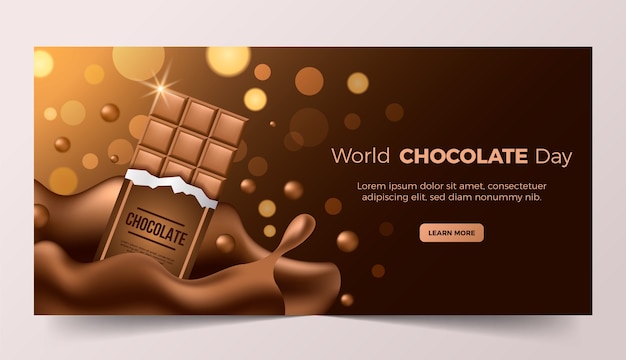 Free Vector realistic world chocolate day banner