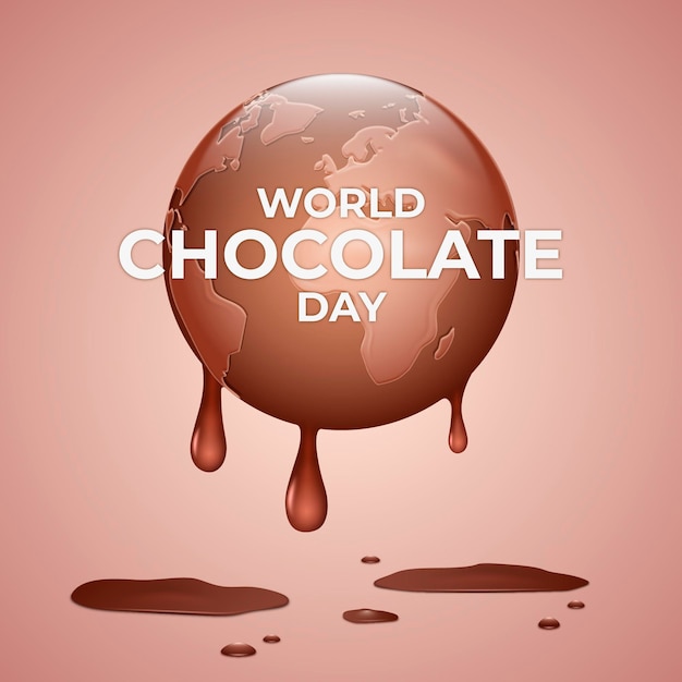 Free Vector realistic world chocolate day illustration