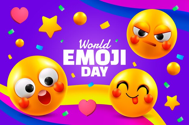 Realistic world emoji day background