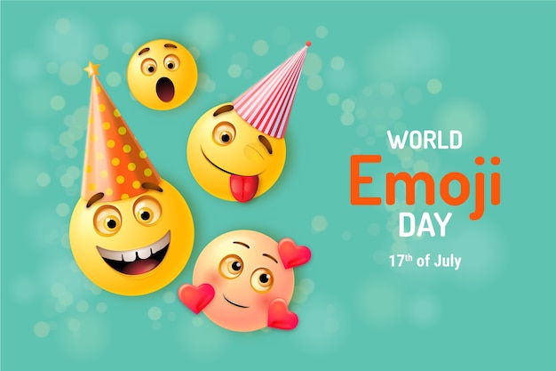 Free Vector realistic world emoji day illustration with emoticons