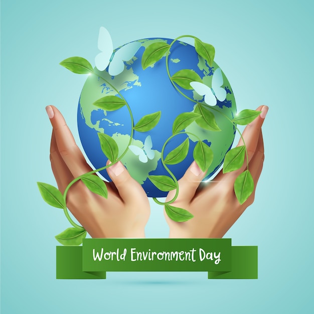 Realistic world environment day concept