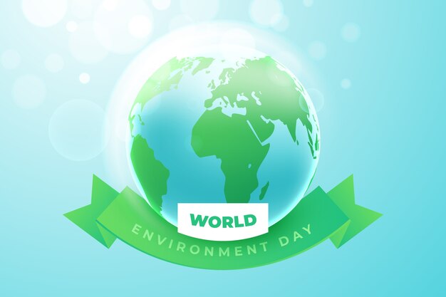 Realistic world environment day with earth