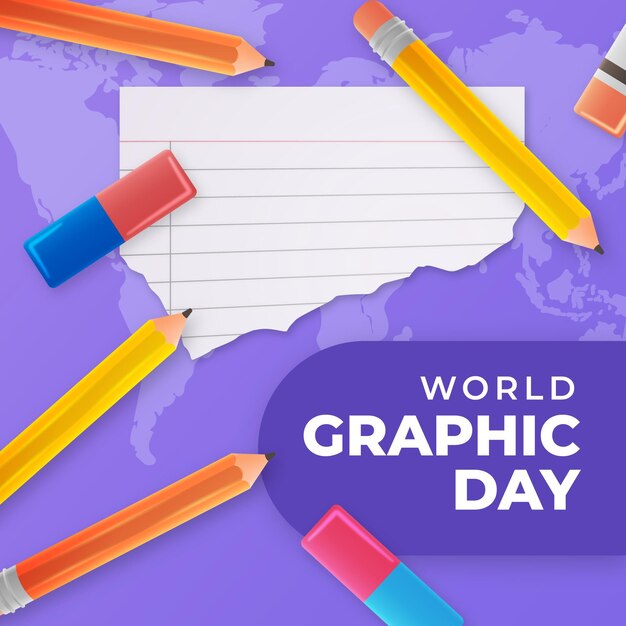 Realistic world graphics day illustration