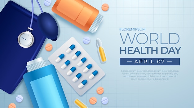 Free Vector realistic world health day horizontal banner template