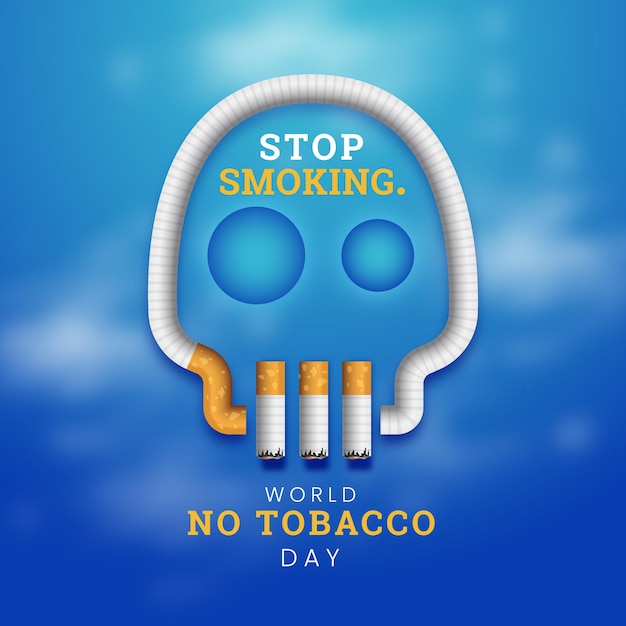 Free vector realistic world no tobacco day illustration