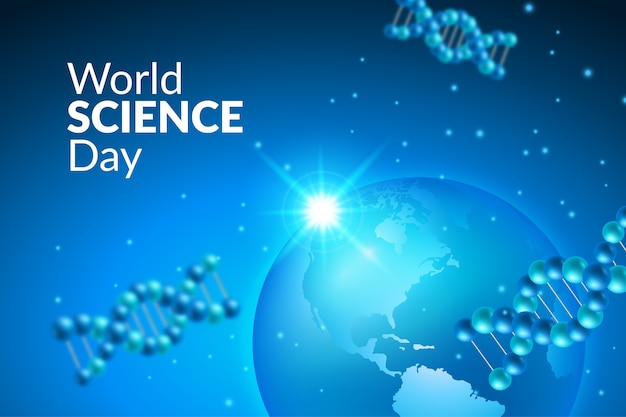 Realistic world science day background