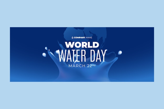 Free Vector realistic world water day social media cover template