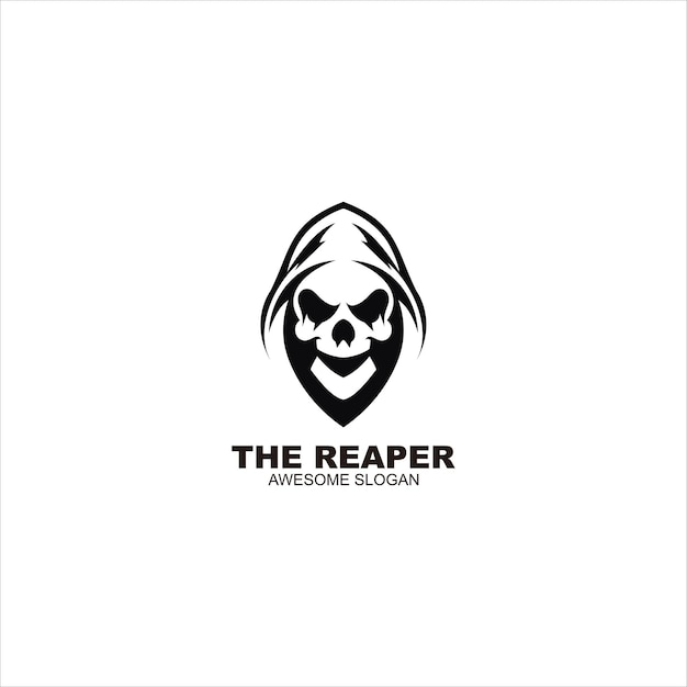 Free Vector reaper head mascot logo vector illustration