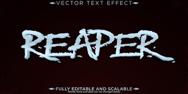 Free Vector reaper text effect editable horror and scary text style