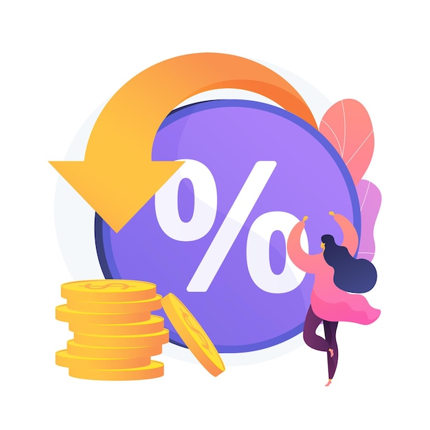 Rebate program. Consumer benefit, selling discount, customer reward. Online store, e shopping, internet shop. Money savings, cumulative bonuses. Vector isolated concept metaphor illustration