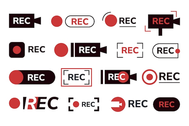 Free Vector rec label set pack