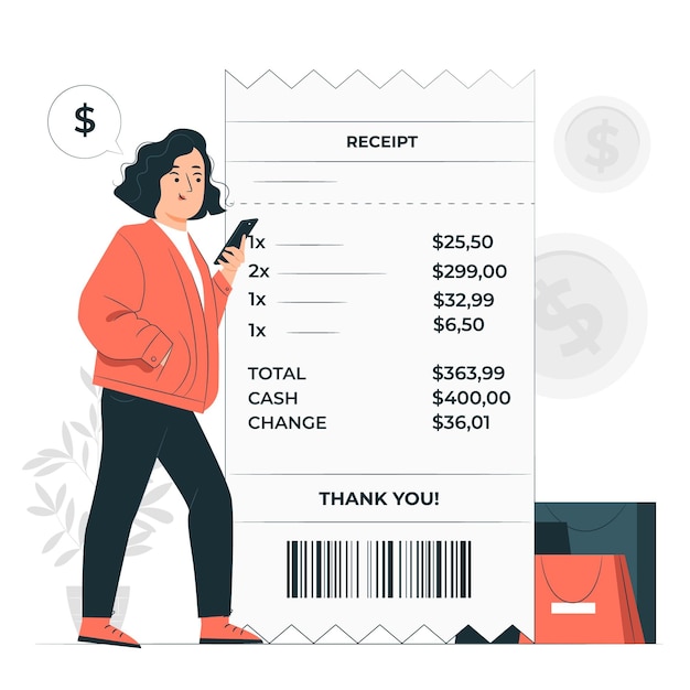 Receipt concept illustration