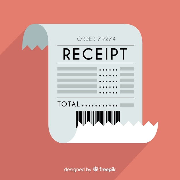 Free vector receipt in flat style