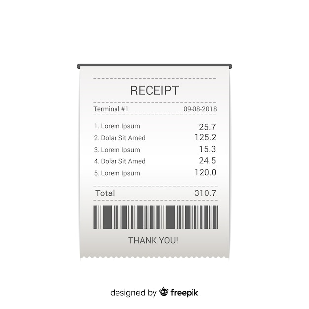 Receipt template collection with realistic design