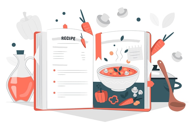 Free Vector recipe book concept illustration