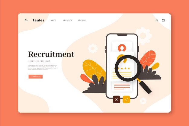 Recruitment concept landing page template