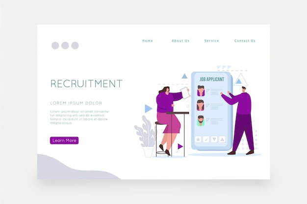 Recruitment concept web page template