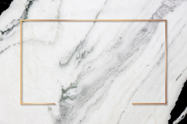 Rectangle gold frame on gray marble background