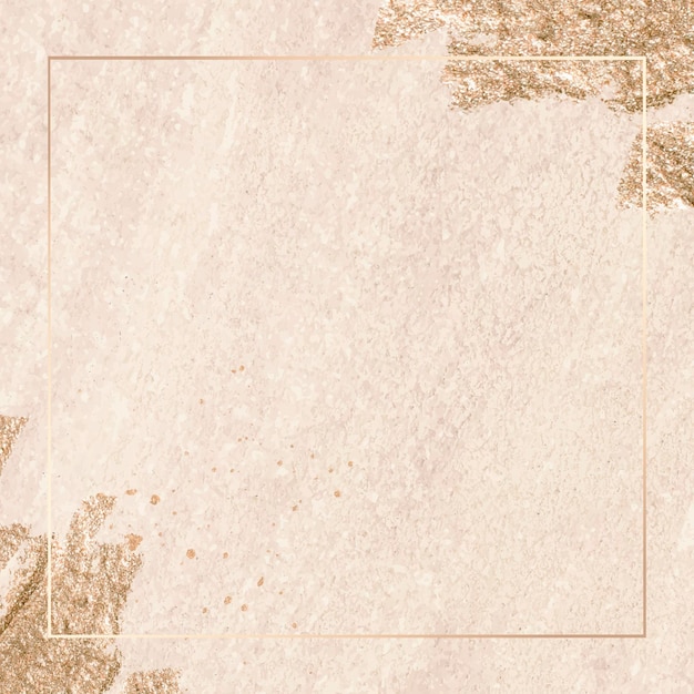 Free Vector rectangle gold frame on texture background