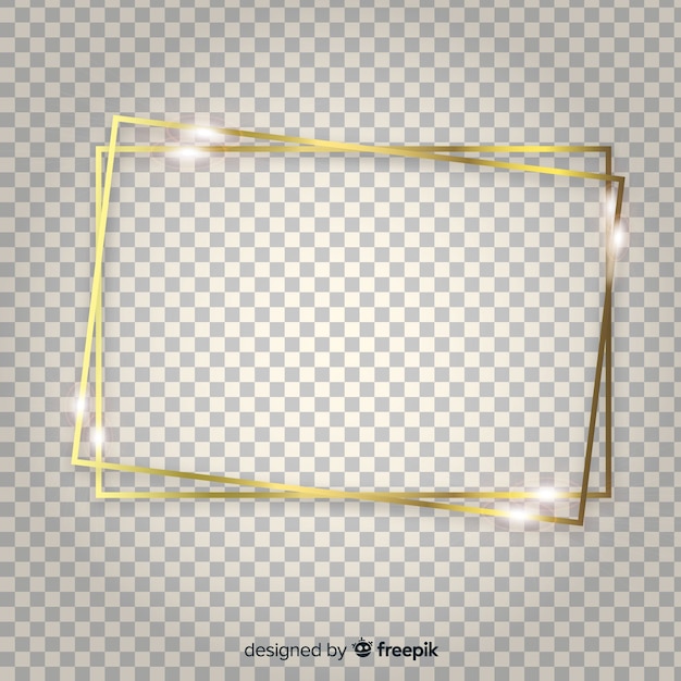 Free Vector rectangle realistic golden frame