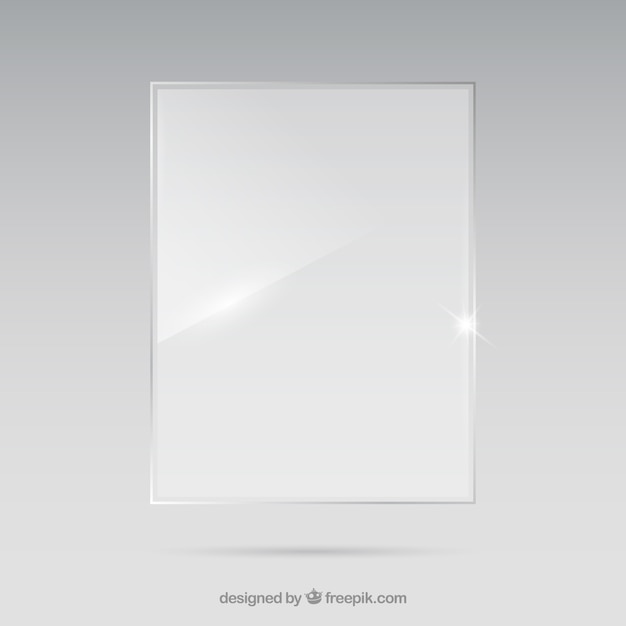 Rectangular shaped glass frame in realistic style