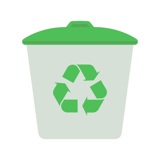 Free Vector recycle bin green lid