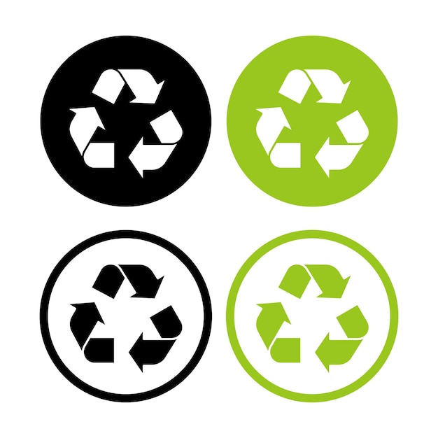 Free Vector recycle sign in circle set