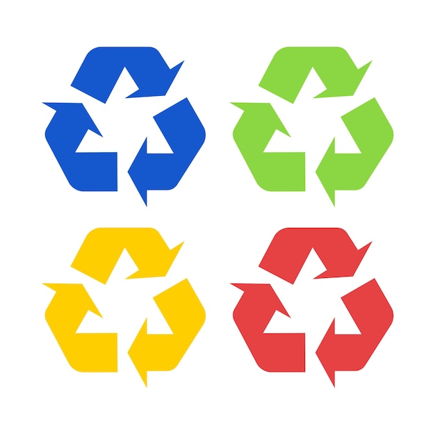 Free Vector recycle signs solid style multiple colours set