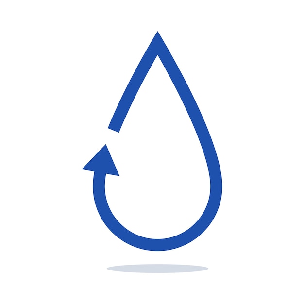 Free Vector recycle water arrow in droplet shape