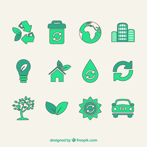 Free vector recycling symbols vector icons