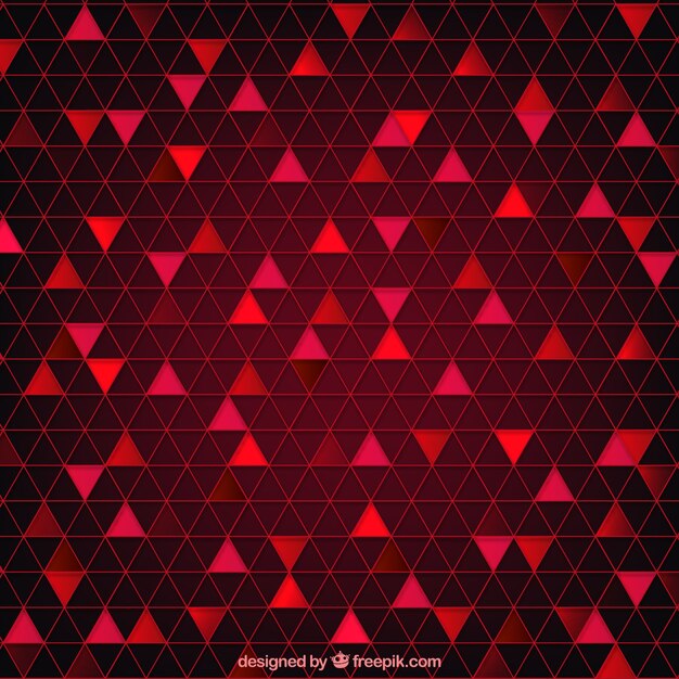 Red abstract background with triangles