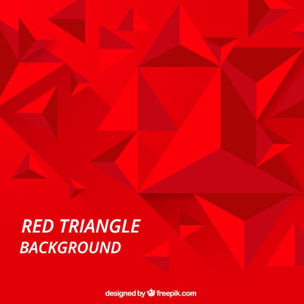 Red abstract background with triangles