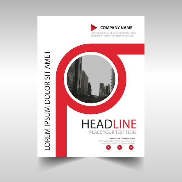 Red annual report book cover template