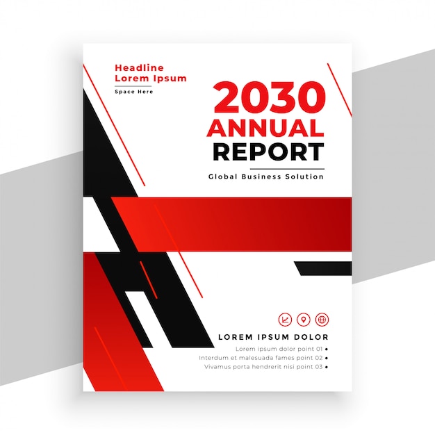 Red annual report professional brochure template