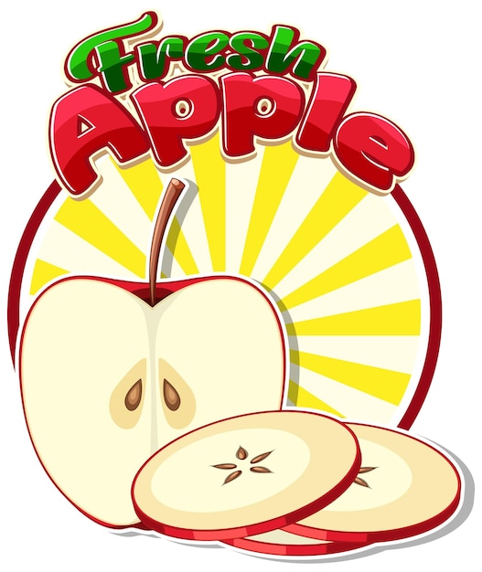 Free Vector red apple fruit icon cartoon