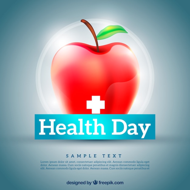 Free Vector red apple of health day background