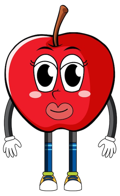 Free vector red apple with arms and legs