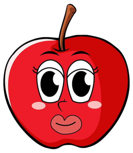 Free vector red apple with happy face