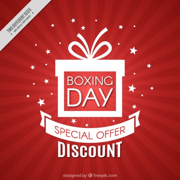 Free Vector red background of boxing day discounts