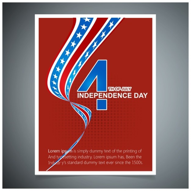 Free vector red background fourth of july usa independence day greeting card