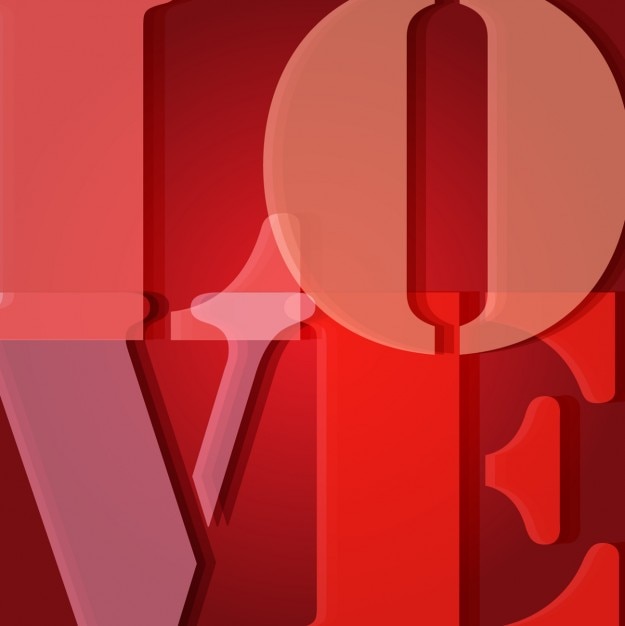 Free Vector red background with love word