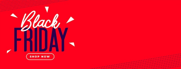 Red banner for black friday sale with text space