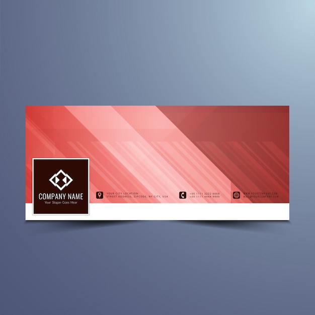 Red banner design for facebook timeline