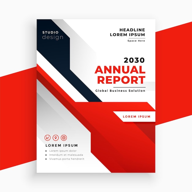 Red black annual report business brochure template